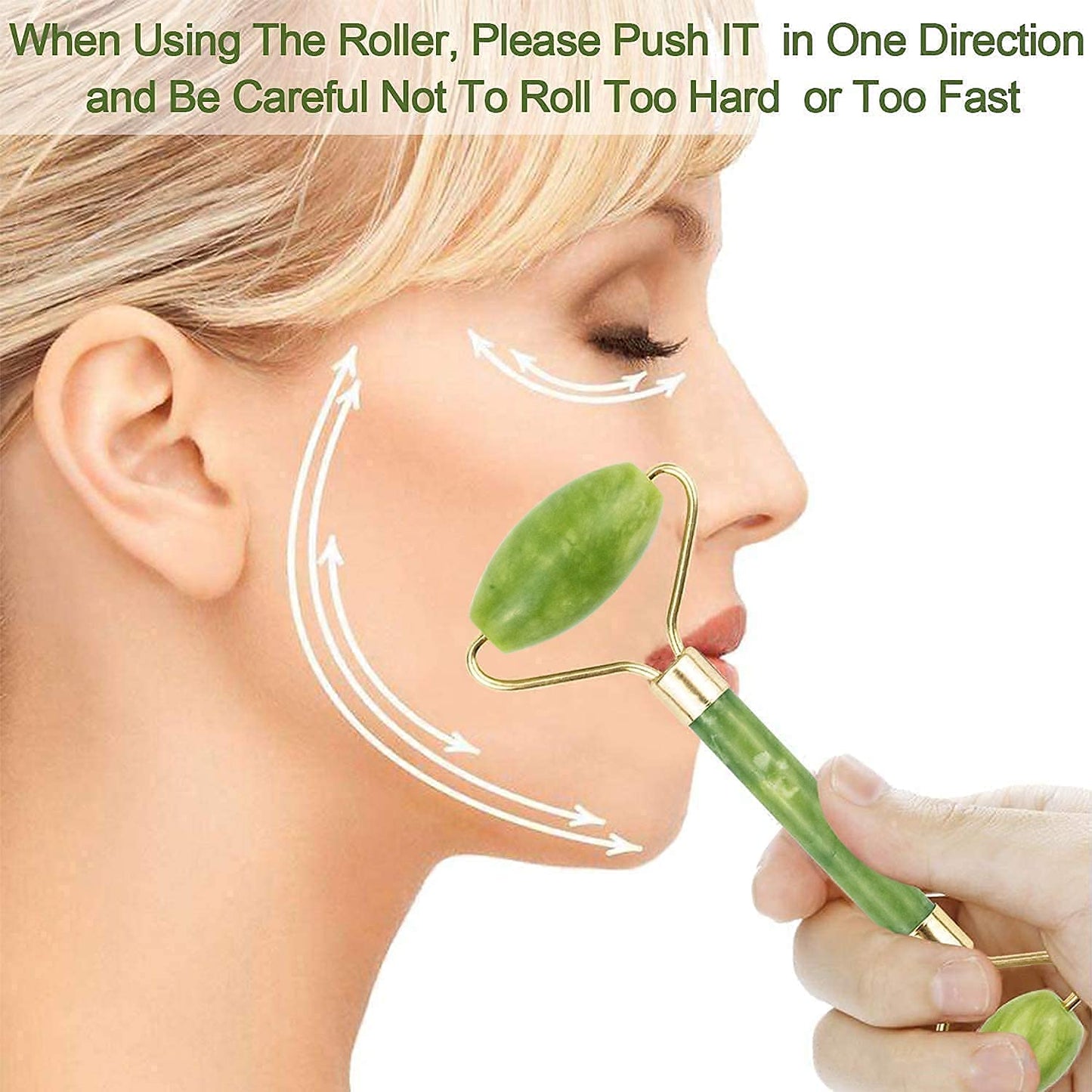 Jade Roller & Gua Sha Set ā Natural Face Massager for Anti-Aging, Glowing Skin & Face Shaping (1 Pc)