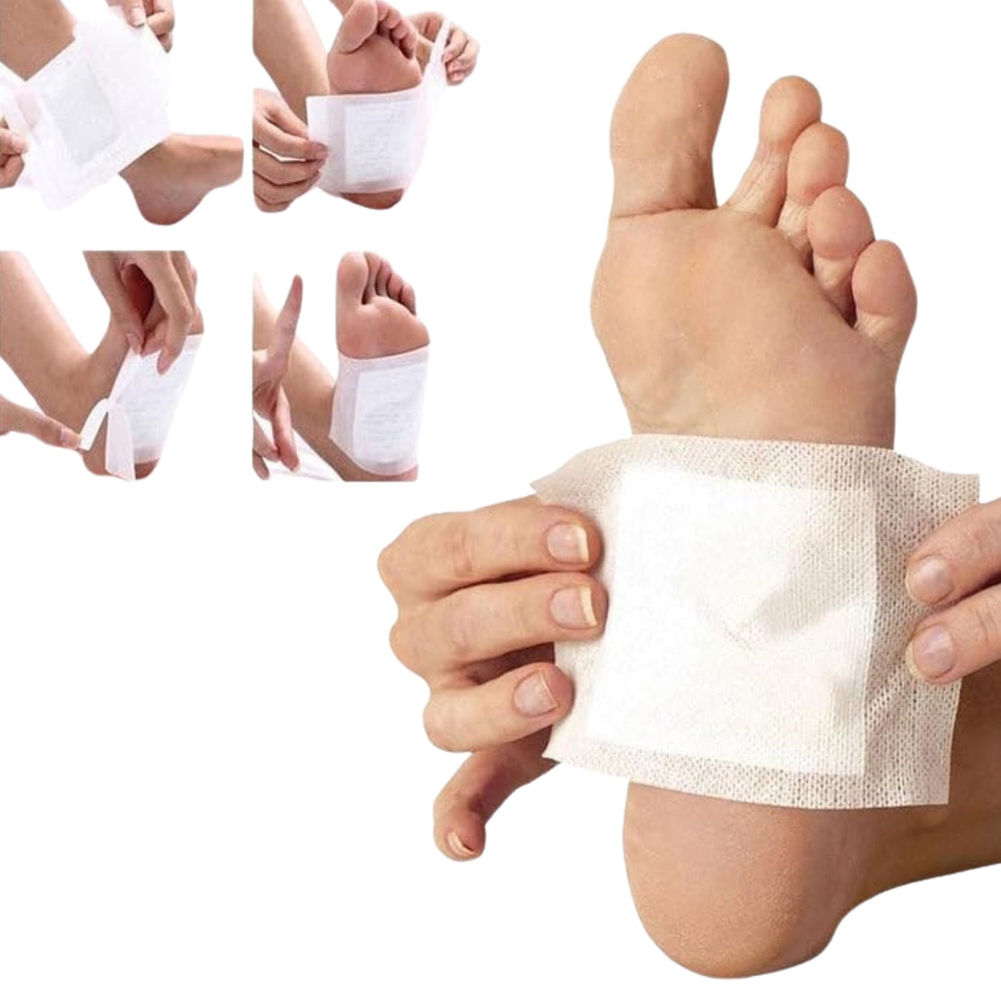 Detox Foot Pads, Ginger & salt Foot Patch -10pcs (Free Size, White)