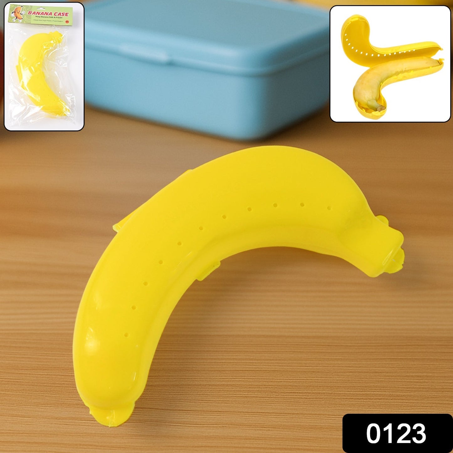 “banana shaped lunch box yellow”