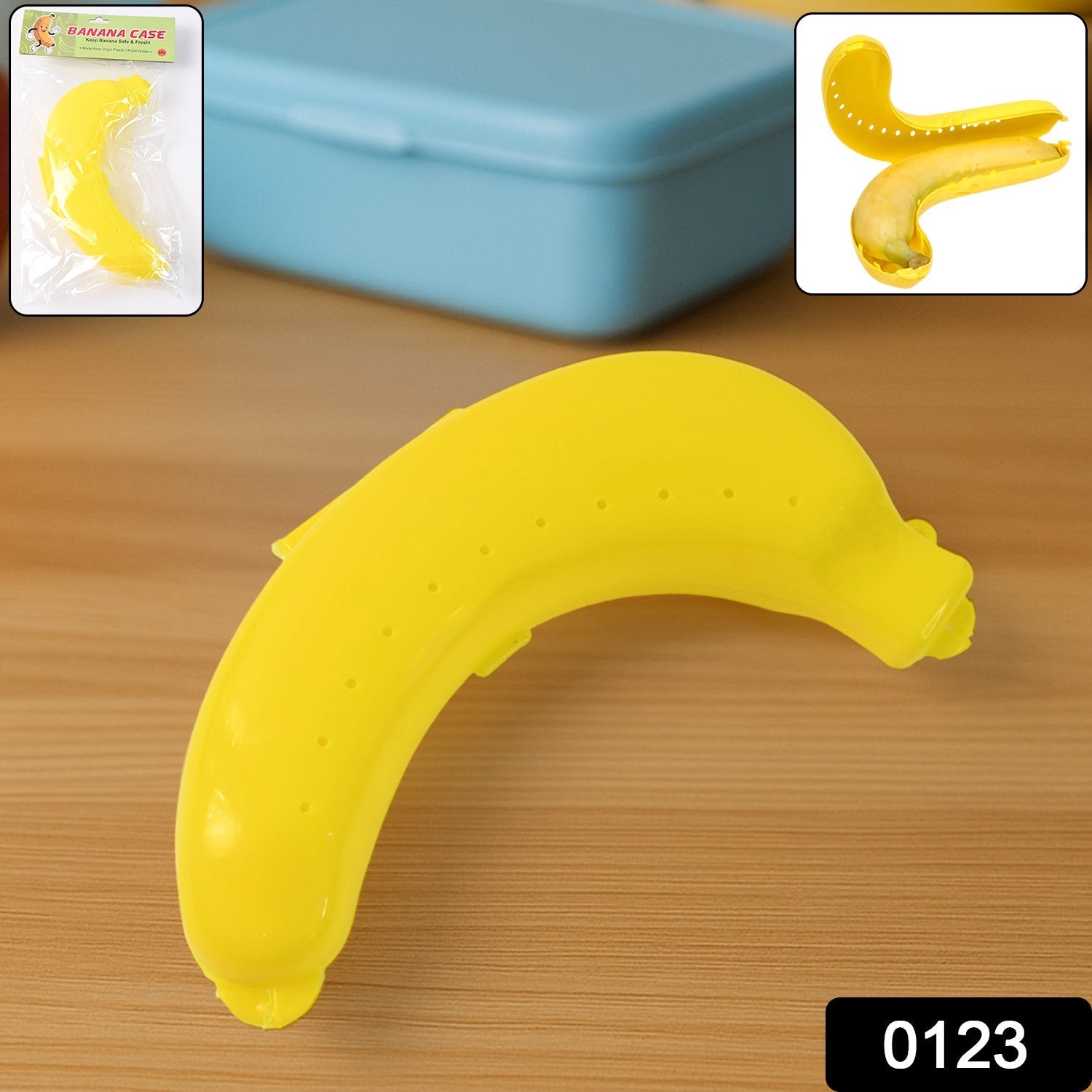 “banana shaped lunch box yellow”