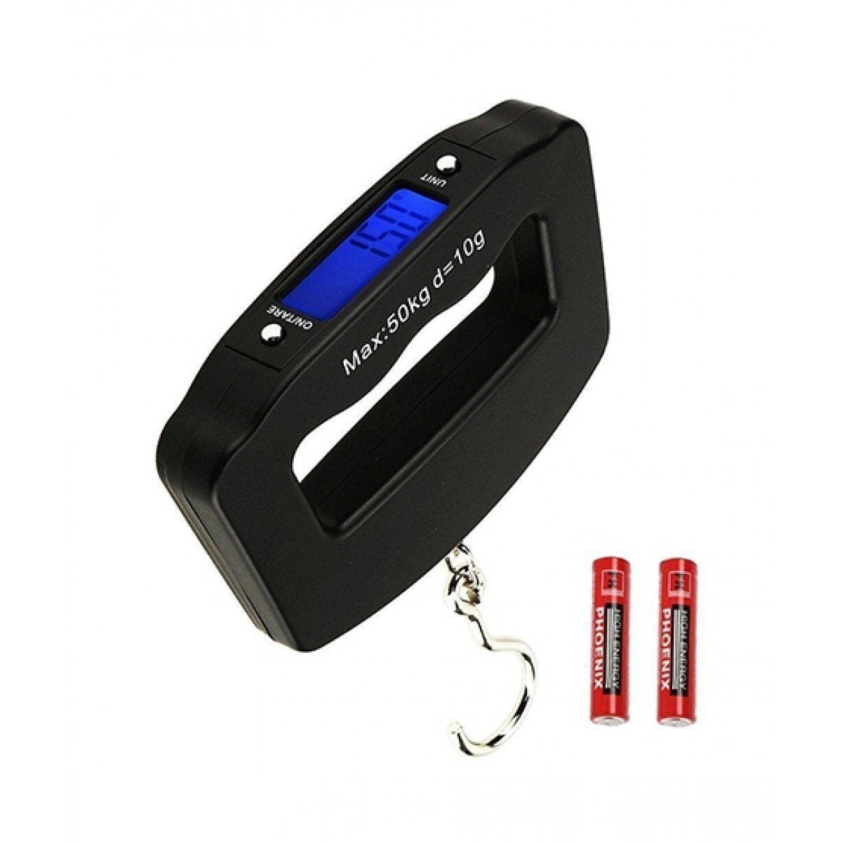 Black Digital Portable Luggage Scale with LCD Backlight (50 kg) - GurStore