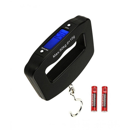 Black Digital Portable Luggage Scale with LCD Backlight (50 kg) - GurStore