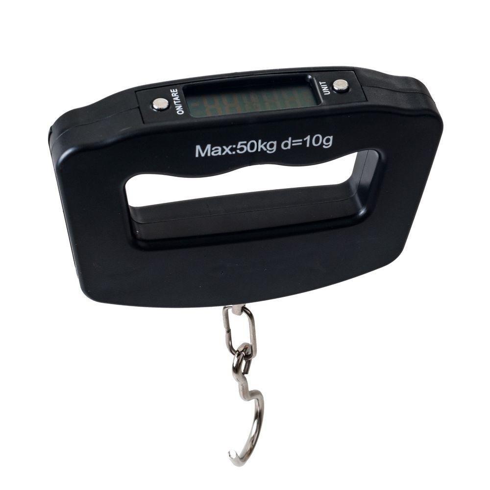 Black Digital Portable Luggage Scale with LCD Backlight (50 kg) - GurStore