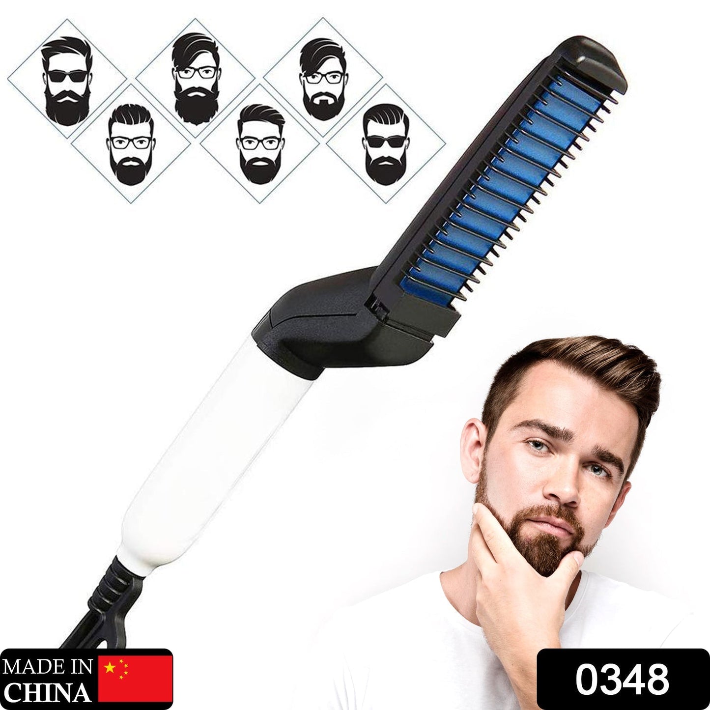 “men beard straightener comb”