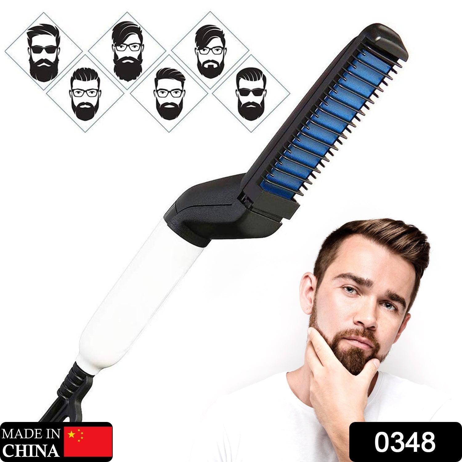 “men beard straightener comb”